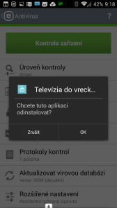 ESET nabídl odinstalaci aplikace