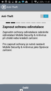 Zapnutí ochrany odinstalace