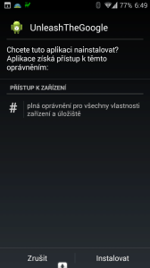 Instalace programu UnleashTheGoogle