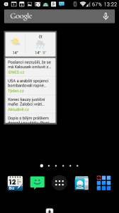 Widget Zprávy a počasí Google