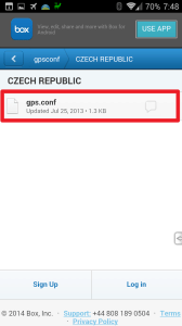 Vyberte složku se svou zemí a stáhněte soubor gps.conf