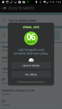 Přidání místa