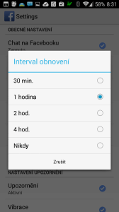 Automatická aktualizace Facebooku