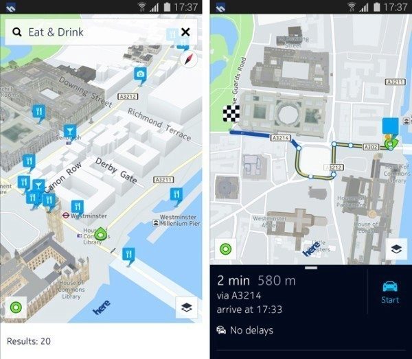 Mapy a navigace Nokia Here