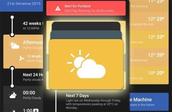 Weather Timeline: počasí v moderním designu Material se strojem času