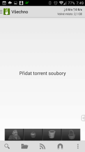 Prostředí aplikace tTorrent