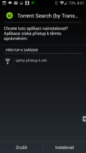 Instalace doplňku Transdroid Torrent Search