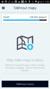 Sekce pro stahování map