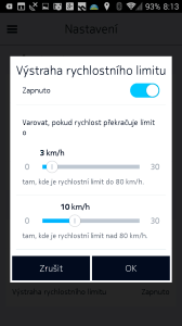 Výstraha rychlostního limitu