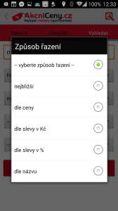 Vyhledávání - způsob řazení