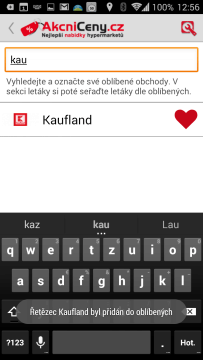 Sekce Mé obchody