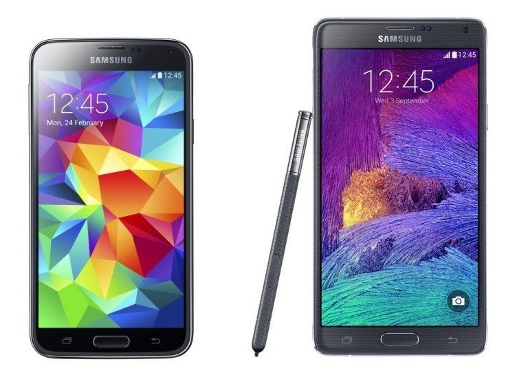 Samsung Galaxy S5 a Galaxy Note 4