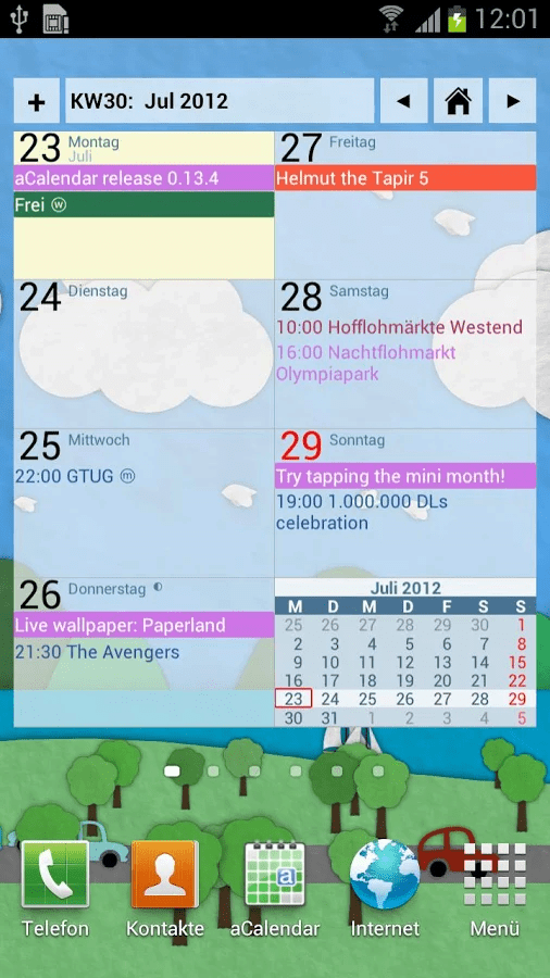aCalendar – Android Calendar