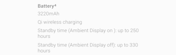 ambient display baterie