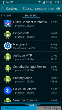 Samsung Galaxy Alpha prostředí TouchWiz 1