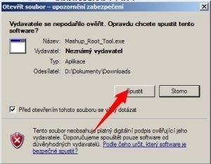 Instalace respektive rozbalení Mashup Root Tool