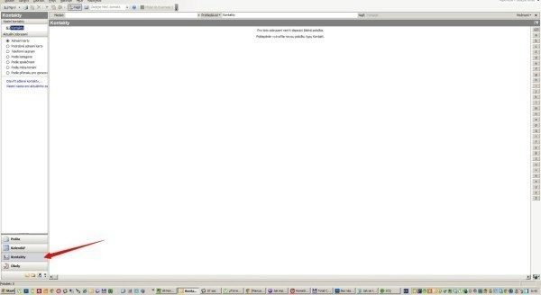 V Outlooku přejděte do sekce Kontakty