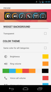 Slider Widget – hlasitost