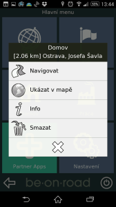 Možnosti tlačítka Domov