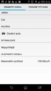 MapFactor Navigator umí nastavit vozidlo