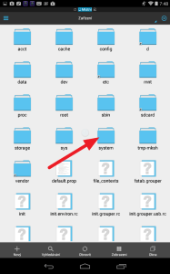 Přejděte do složky system