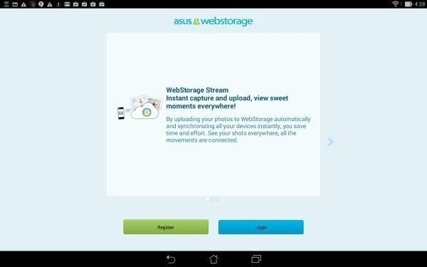 Asus Transformer Pad - Webstorage