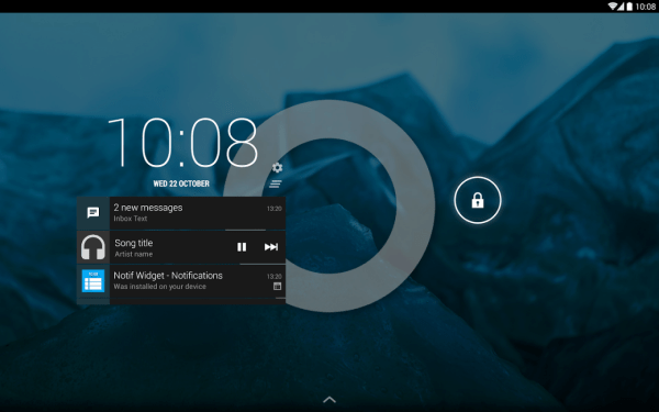 NotiWidget tablet