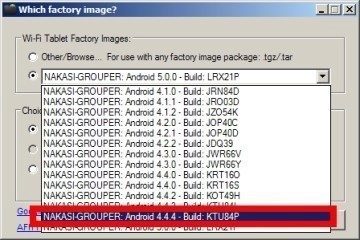 Vyberte verzi Androidu, na kterou se chcete vrátit