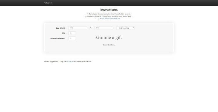 Webové stránky Gif2Boot
