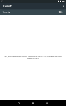 Do nastavení Bluetooth se dostanete klepnutím na text pod ikonou