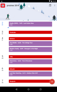 Kontextová nabídka aplikace Kalendář