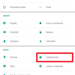 Sekce Zabezpečení