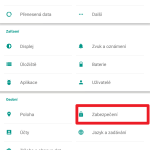 Sekce zabezpečení