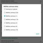 Měřítko animace okna