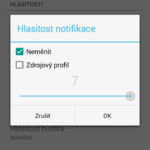 Hlasitost notifikace