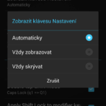 Zobrazit klávesu nastavení