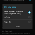 Kód při stisku klávesy Ctrl