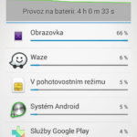 V nastavení systému zjistíte informace o spotřebě baterie