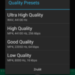Nastavení kvality nahrávky