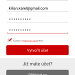 Registrace účtu