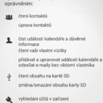 Oprávnění požadovaná aplikací Facebook Lite