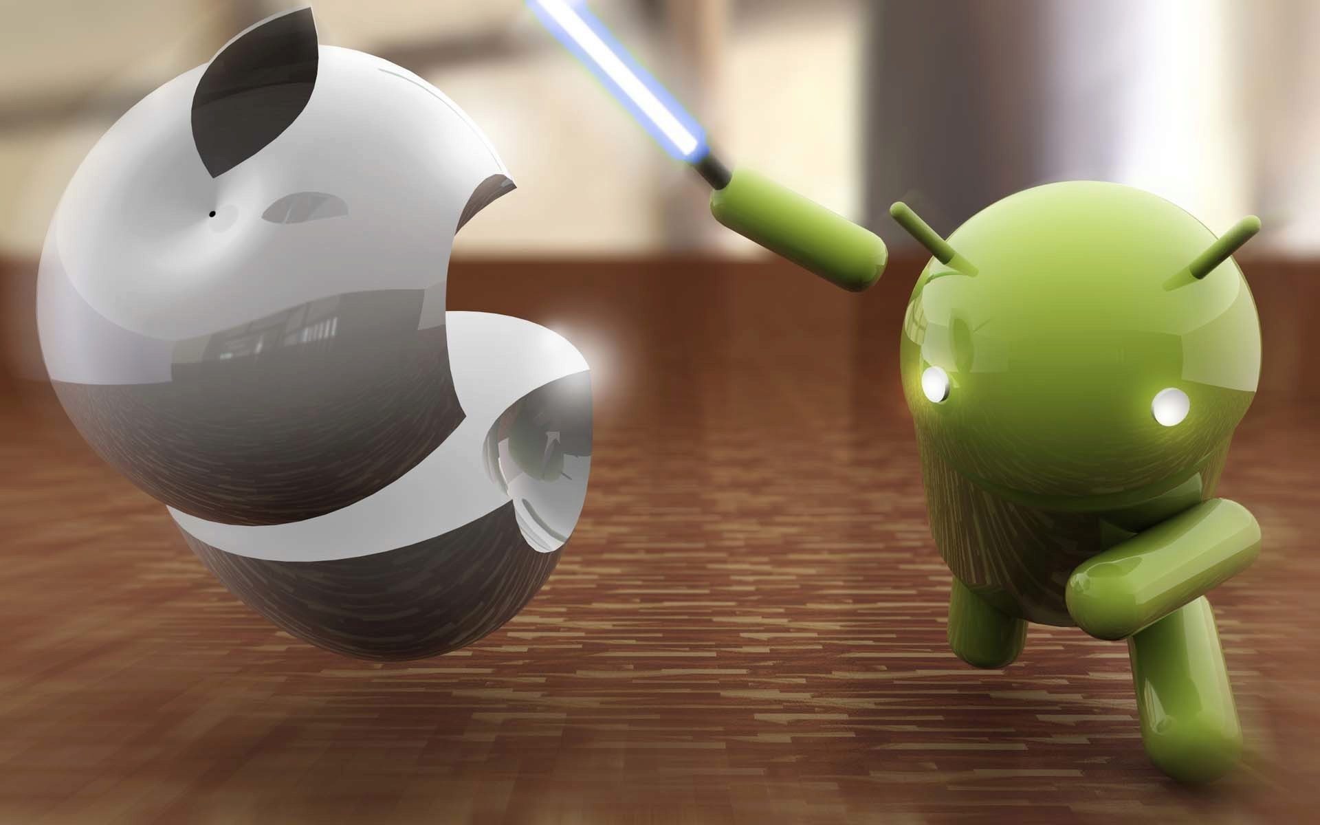 Souboj Apple vs. Android fanouškovské tapety pro váš počítač Svět