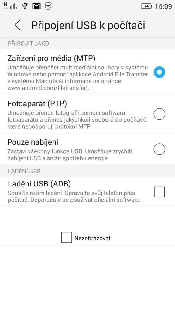 Lenovo S90 - připojení k PC