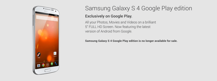 Samsung Galaxy S4 oficiálně končí v Google Play Edition