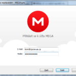 Přihlášení do aplikace MEGAsync