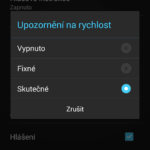 Upozornění na překročení rychlosti