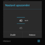 Upozornění na překročení rychlosti