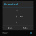 Upozornění na překročení rychlosti