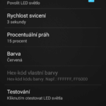 Informace o vybité baterii