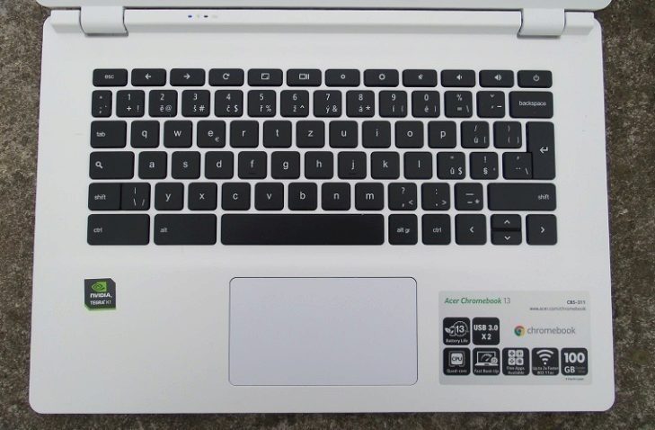 Acer Chromebook 13 - touchpad a klávesnice